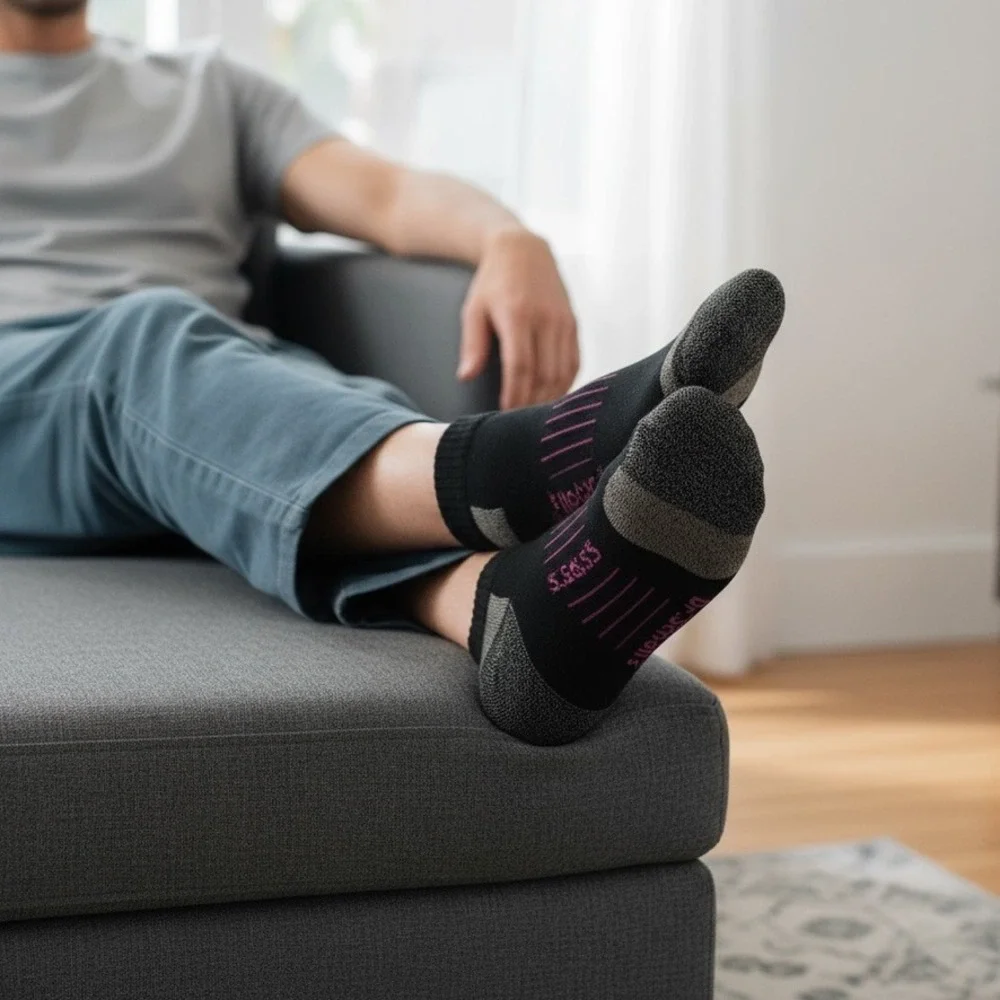 Dr. Scholls Athletic Padded Socks 10-13 Black‎ Anti-Blister Fitness 4 Pack